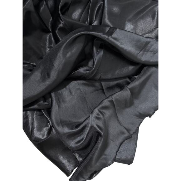 Black Pleated Maxi Skirt – Size S, High Shine Goth Y2K Holiday Look - Picture 4 of 8